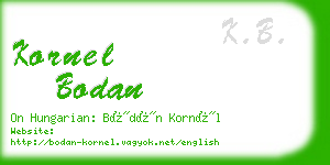 kornel bodan business card